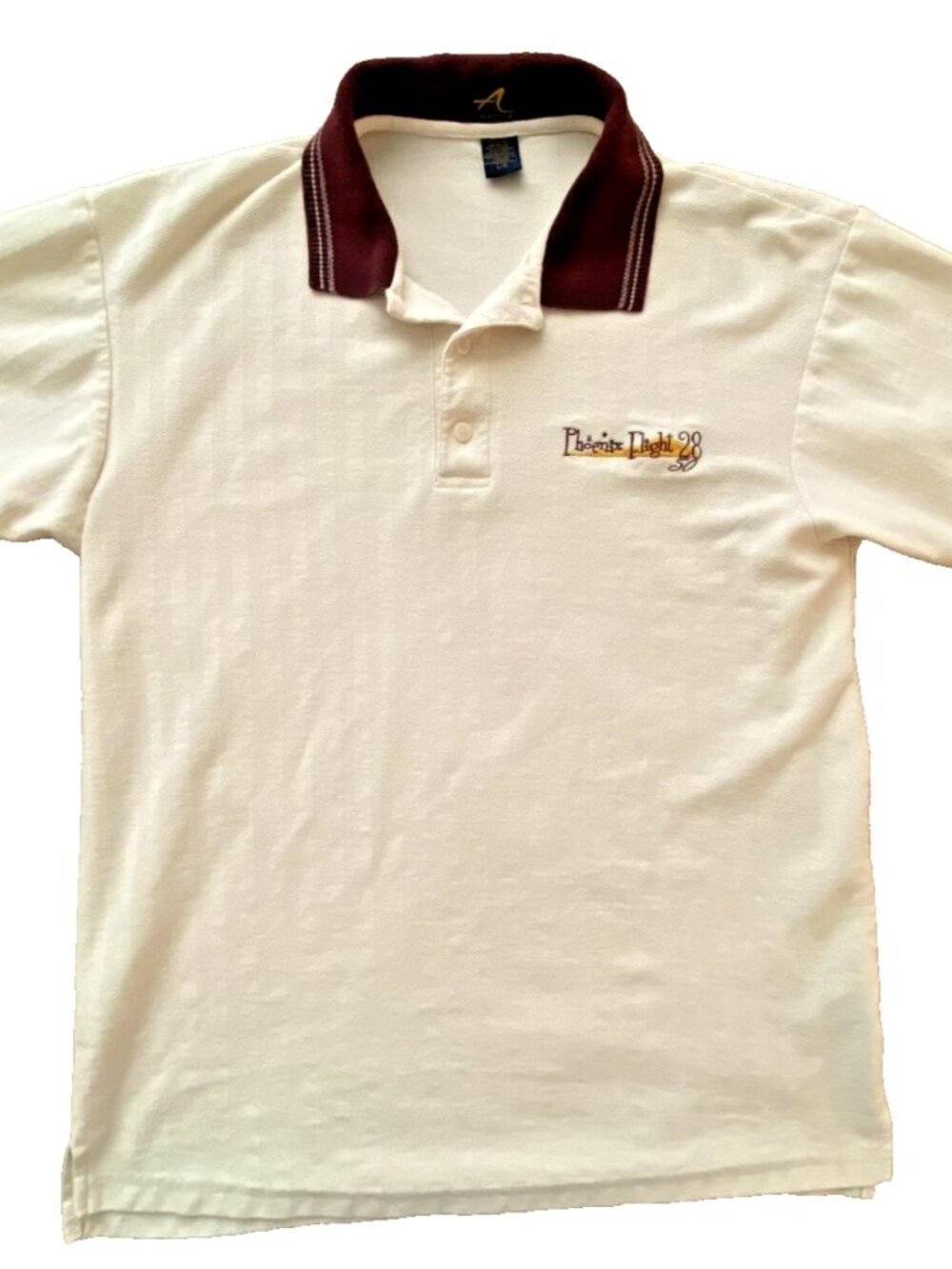 Vintage 2005 Porsche Club of America Polo Shirt Mens Large L Beige White